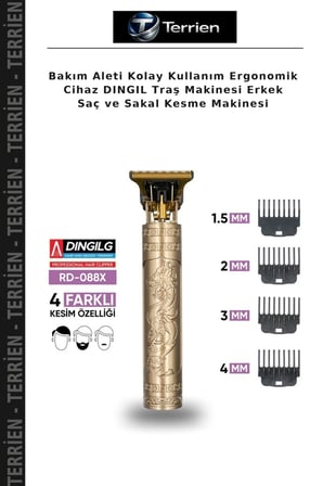Bakım Aleti Kolay Kullanım Ergonomik Cihaz DINGIL Traş Makinesi Erkek Saç ve Sakal Kesme Makinesi