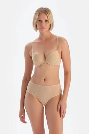 Dagi Kadın Karışık 3'lü Yüksek Bel Slip Külot- 5104 Siyah - Beyaz - Ten 44