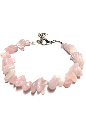 Sertifikalı Burç Bilekliği Doğal Taş Pembe Kuvars Taşı