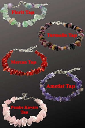 Doğal Taş Bileklik 5 Adet