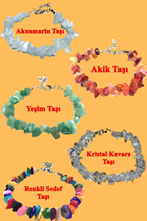 Doğal Taş Bileklik 5 Adet