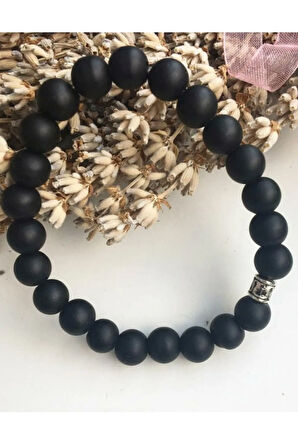 Orijinal Doğal Taş Mat Oniks Taşı Bileklik