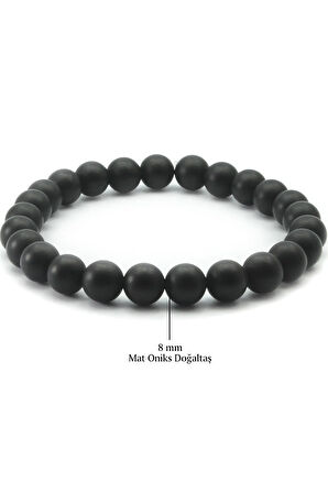 Orijinal Doğal Taş Mat Oniks Taşı Bileklik