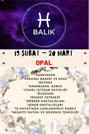 Sertifikalı Burç Taşı Balık Burcu Opal Taşı Bileklik