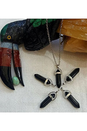 Oniks Doğal Taş Pandül Kolye