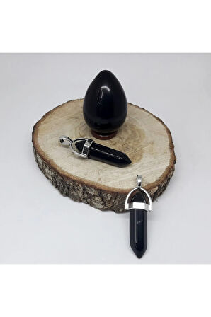 Oniks Doğal Taş Pandül Kolye