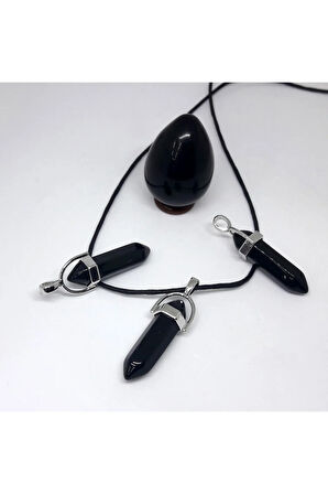 Oniks Doğal Taş Pandül Kolye