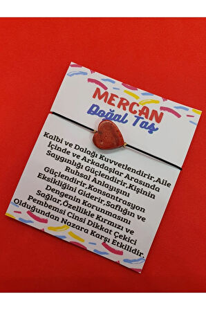 Mercan Kalp Doğal Taş Bileklik