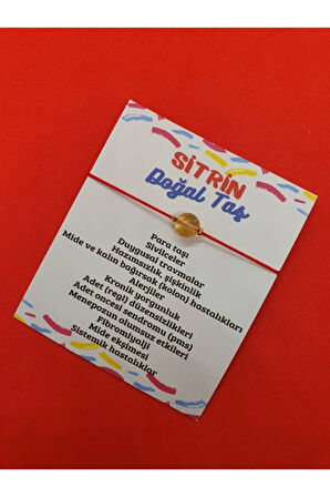 Sitrin Doğal Taş Ip Bileklik Orijinal Doğal Taş Makrome