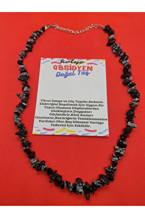 Sertifikalı Obsidyen Taşı Doğal Taş Kolye