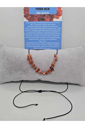 Yemen Akik Doğal Taş Ayarlamalı Kolye