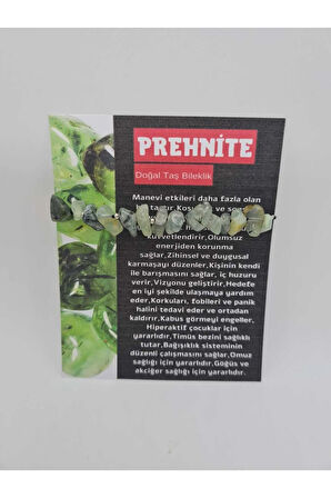 Doğal Prehnite Taşı Bileklik Orijinal Doğal Taş