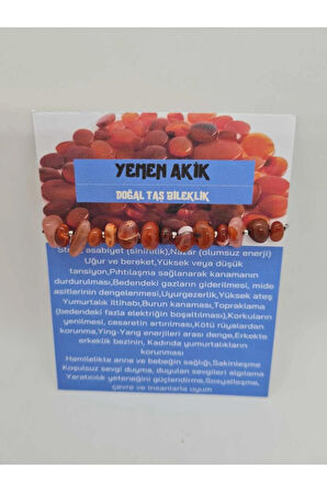 Doğal Yemen Akik Taşı Bileklik Orijinal Doğal Taş