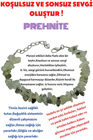 Koşulsuz ve Sonsuz Sevgi Doğal Taş Bileklik (Prehnite Taşı)