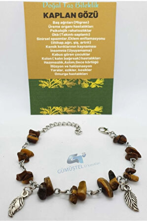 Sertifikalı Kaplan Gözü Taşı Bileklik Orijinal Doğal Taş Tasarım Bileklik