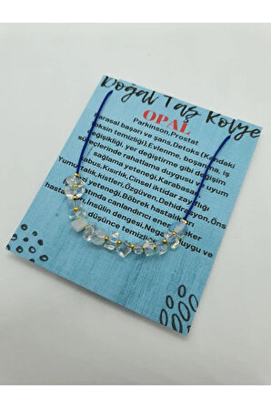 Opal Taşı Tasarım Kolye Ayarlanabilir Orijinal Doğal Taş Çok Fonksiyonlu Kolye