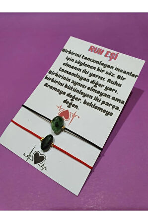 Ruh Eşi Zümrüt Doğal Taşlı Sevgili Bilekliği