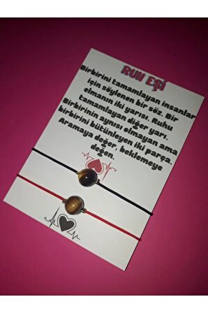 Ruh Eşi Kaplan Gözü Doğal Taşlı İp Bileklik