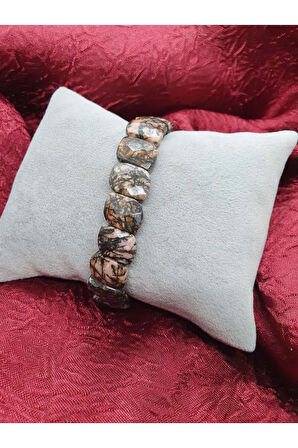 Doğal Rodonit Taşı Rolex Bileklik