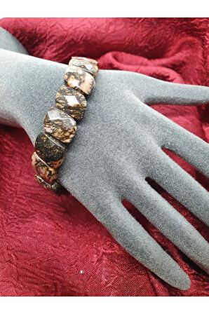 Doğal Rodonit Taşı Rolex Bileklik