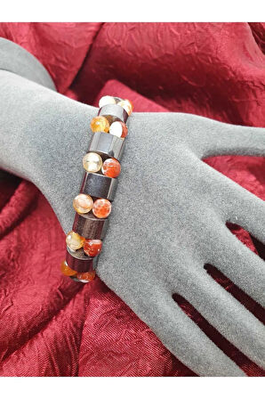 Doğal Akik Hematit Taşı  Bileklik