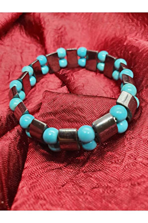 Doğal Hematit Turkuaz Taşı Rolex Bileklik