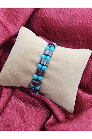 Doğal Hematit Turkuaz Taşı Rolex Bileklik