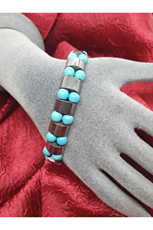 Doğal Hematit Turkuaz Taşı Rolex Bileklik