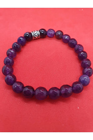 Ametist Doğal Taş Bileklik 8 mm