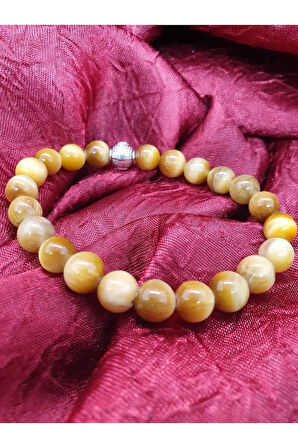 Kaplan Gözü Doğal Taş Bileklik 8 mm