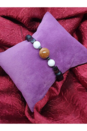 Sertifikalı Kuka Hematit Sedef Oniks Doğal Taş Tasarım Bileklik