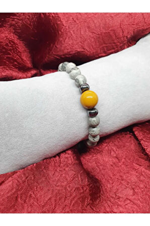 Doğal Taş Jasper Taşı Tasarım Bileklik