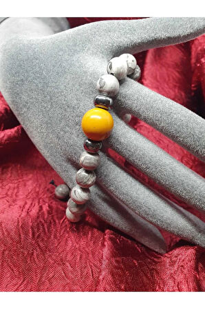 Doğal Taş Jasper Taşı Tasarım Bileklik