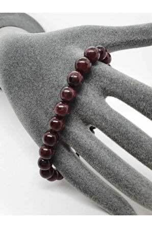 Lal (Garnet) Doğal Taş Bileklik 8 mm Orijinal Doğal Taş