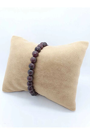 Lal (Garnet) Doğal Taş Bileklik 8 mm Orijinal Doğal Taş
