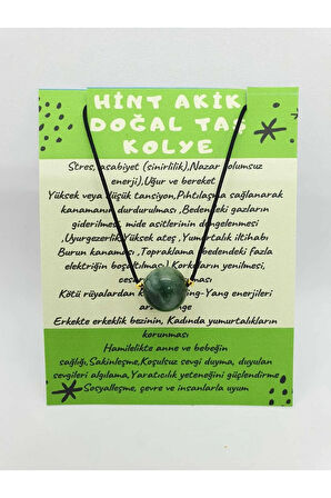 Hint Akik Taşı Kolye Ayarlanabilir Orijinal Doğal Taş Çok Fonksiyonlu Kolye 12 mm