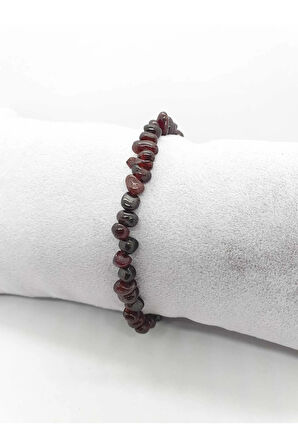 Doğal Lal (Kırmızı Granat) Taşı Bileklik
