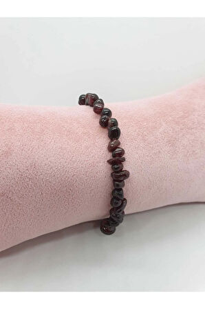 Doğal Lal (Kırmızı Granat) Taşı Bileklik