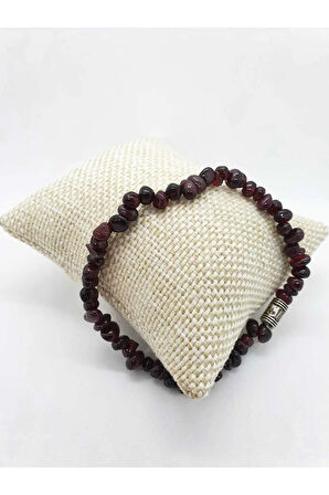 Doğal Lal (Kırmızı Granat) Taşı Bileklik