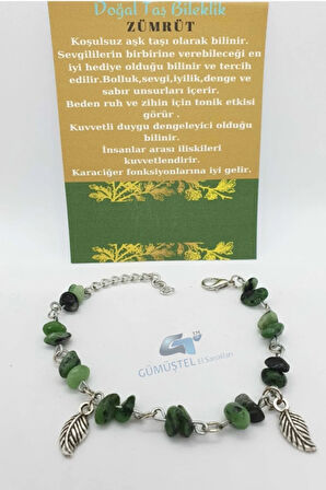 Sertifikalı Zümrüt Taşı Bileklik Orijinal Doğal Taş Tasarım Bileklik