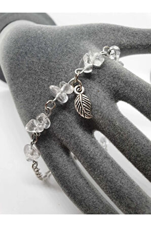 Sertifikalı Kristal Kuvars Taşı Bileklik Orijinal Doğal Taş Tasarım Bileklik