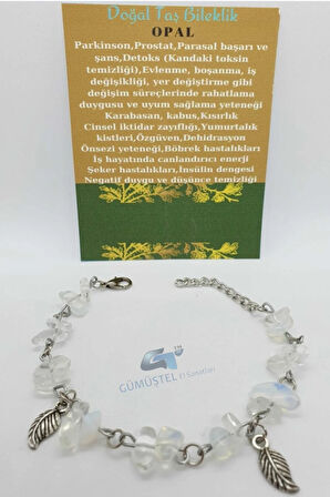 Sertifikalı Opal Taşı Bileklik Orijinal Doğal Taş Tasarım Bileklik
