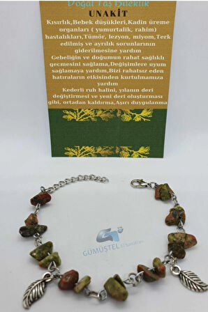 Sertifikalı Doğal Unakit Taşı Bileklik El Yapımı