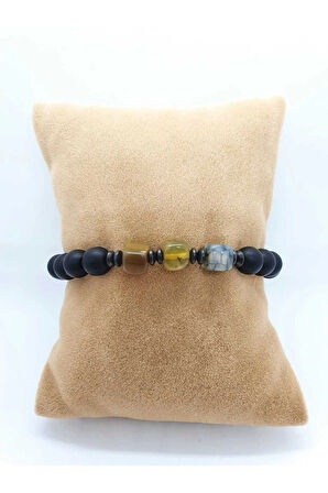 Akik Hematit Oniks Doğal Taş Bileklik