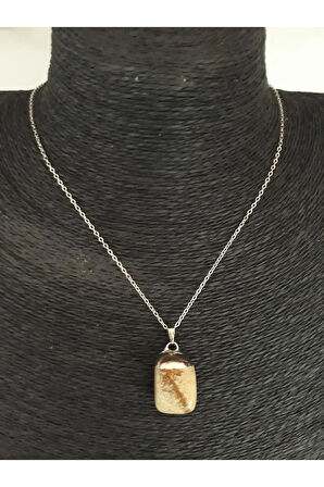 Jasper Taşı Doğal Taş Kolye (Zincir ve İp Dahil)