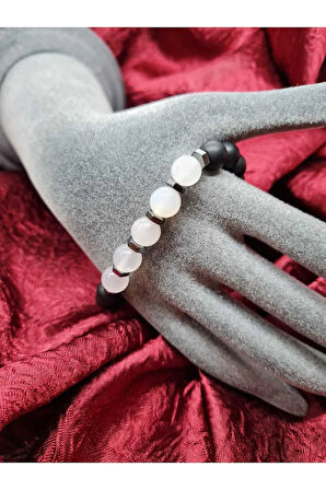 Opal Hematit Oniks Doğal Taş Bileklik 8mm