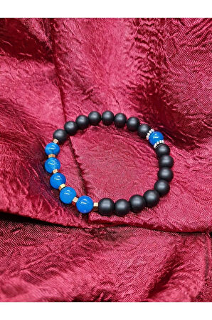 Akik Hematit Oniks Doğal Taş Bileklik