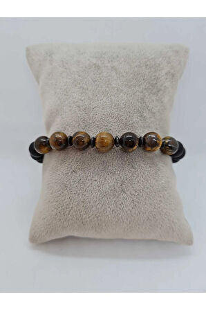 Kaplan Gözü ve Hematit Doğal Taş Bileklik