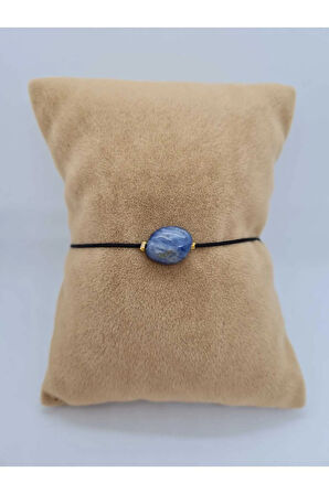 Apatit Doğal Taş Bileklik Makrome Ayarlamalı Kilit Sistemi