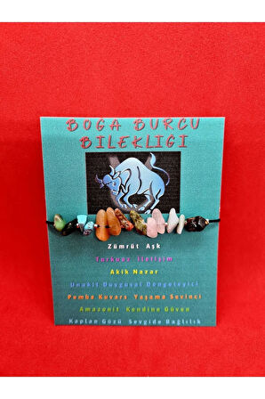 Sertifikalı Boğa Burcu Bileklik Doğal Taş
